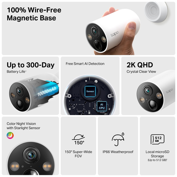 TP-Link Tapo C425 - Indoor/Outdoor security camera, Wi-Fi